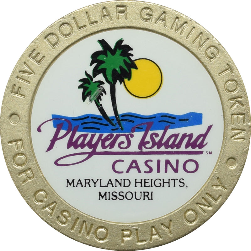 Players Island Casino Maryland Heights Missouri $5 Inlay Token
