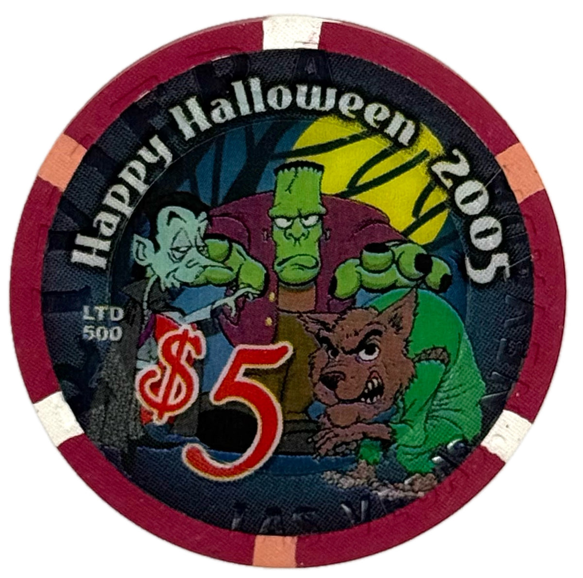 Riviera Casino Las Vegas NV $5 Halloween Chip 2005