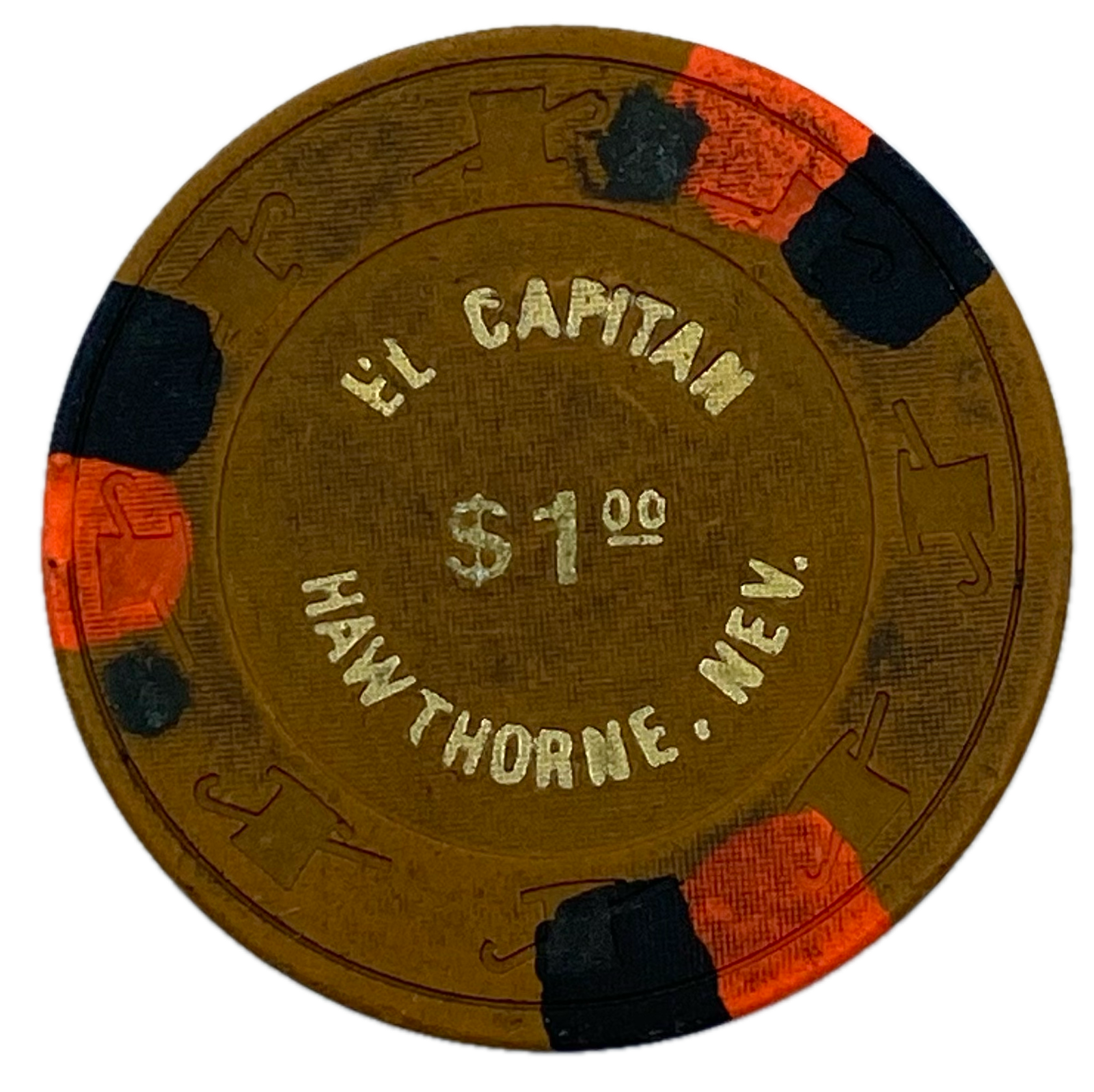 El Capitan Casino Hawthorne Nevada $1 Chip 1980s