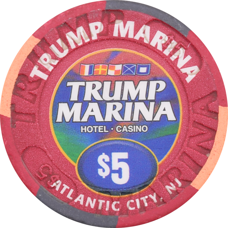 Trump Marina Casino Atlantic City New Jersey $5 Skyline Chip