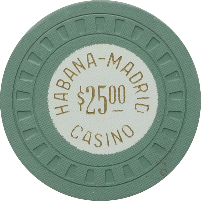 M.D. (Habana-Madrid Casino) Havana Cuba $25 Green Chip