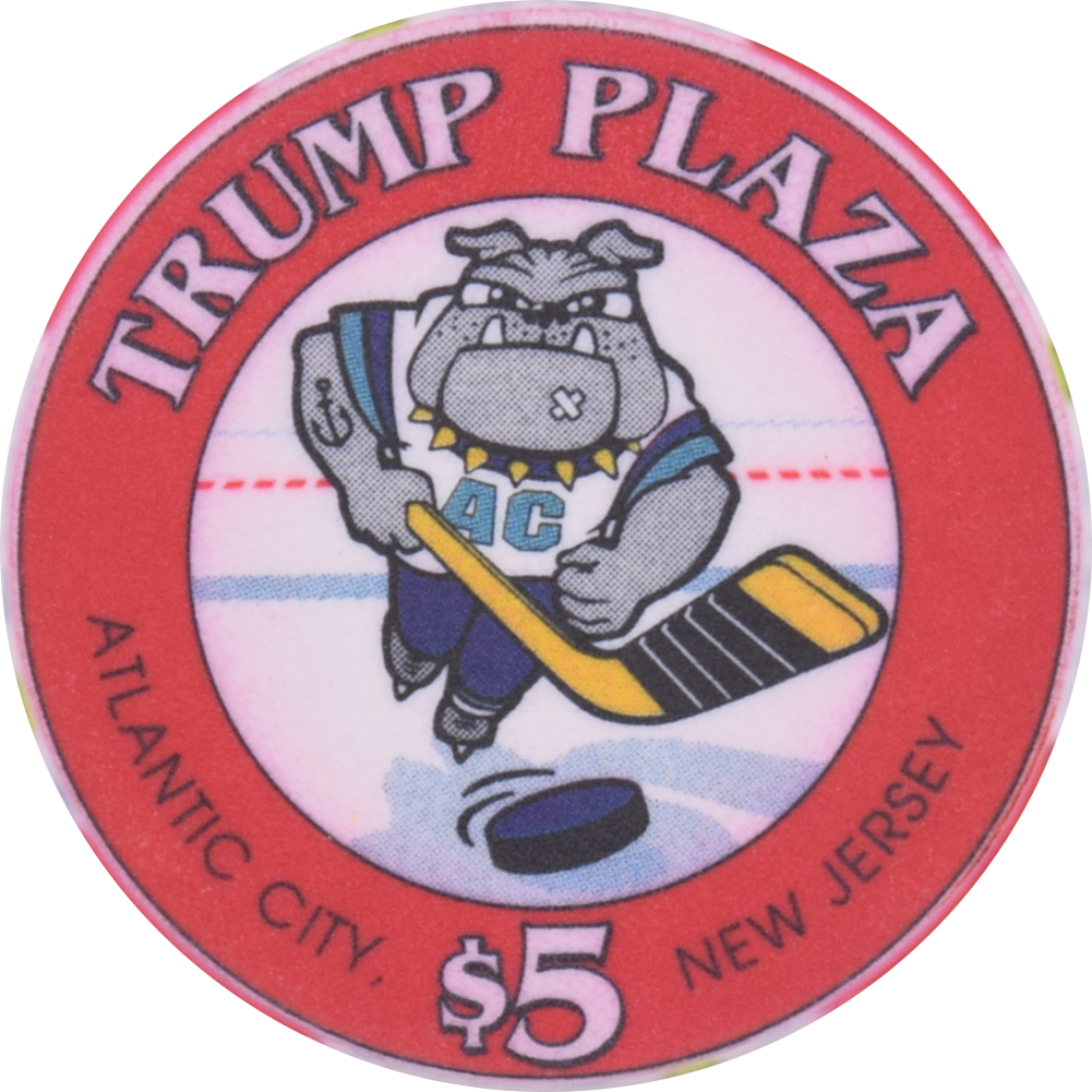 Trump Plaza Casino Atlantic City New Jersey $5 Atlantic City's" Boardwalk Bullies" Chip