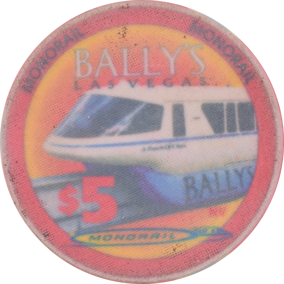 Bally's Casino Las Vegas Nevada $5 Monorail Chip 1995