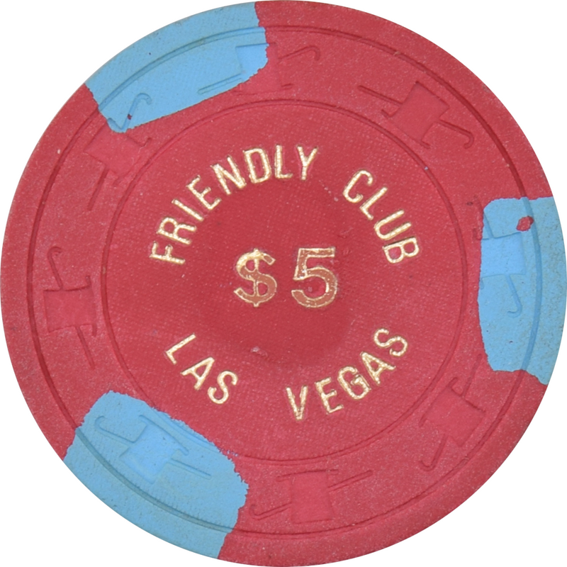 Friendly Club Casino Las Vegas Nevada $5 Chip 1978