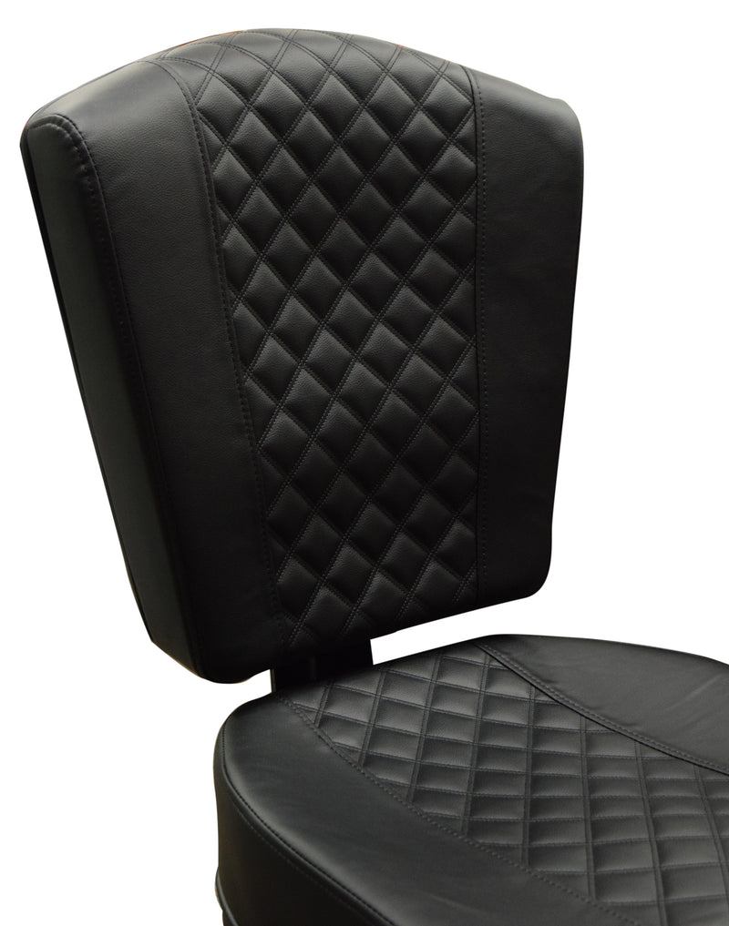 Black Diamond Stitched Rolling Player Chair