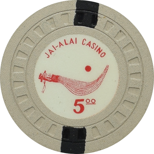 Jai-Alai Casino Havana Cuba $5 Grey Chip