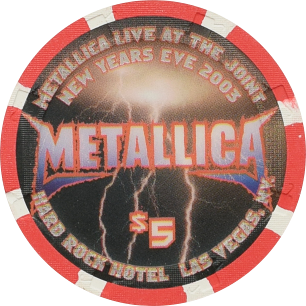 Hard Rock Casino Las Vegas Nevada $5 Metallica Chip 2003