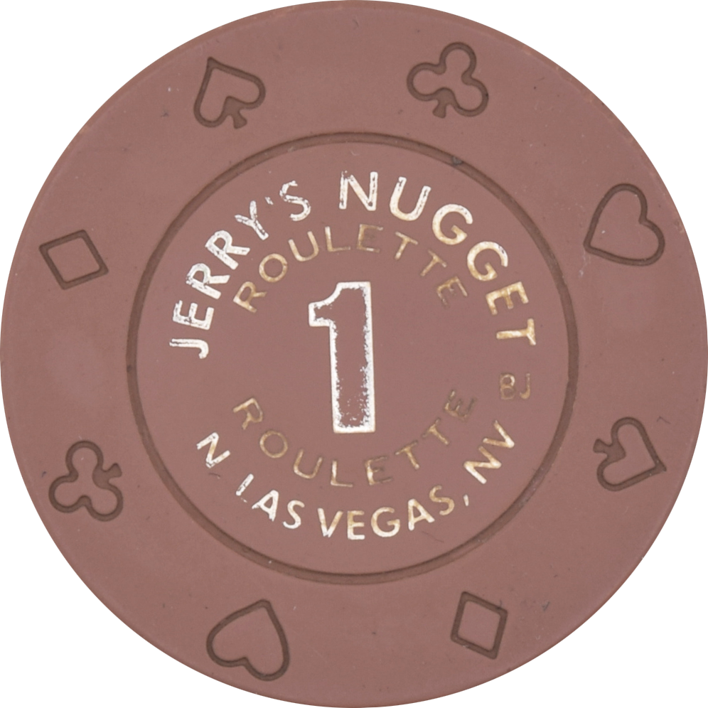 Jerry's Nugget Casino Las Vegas Nevada Roulette 2 Brown Chip 2002