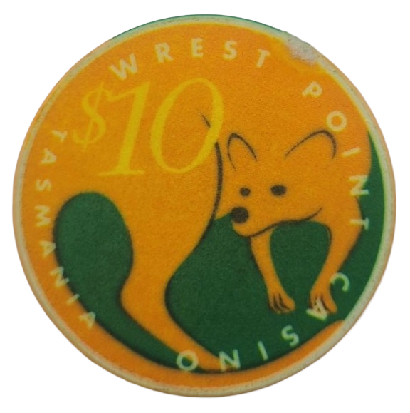 Wrest Point Casino Sandy Bay Tasmania Australia $10 Used Chip ChipCo.