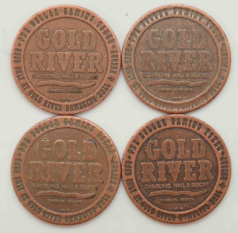 Gold River Casino Laughlin Nevada Set 4 $1 Gaming Tokens 1992