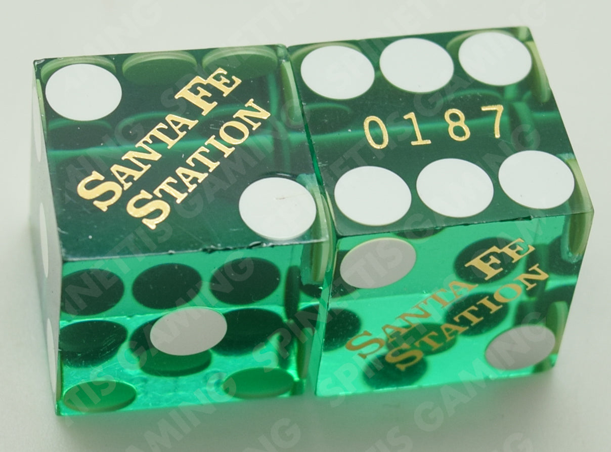 Santa Fe Station Casino Las Vegas Nevada Green Pair of Dice