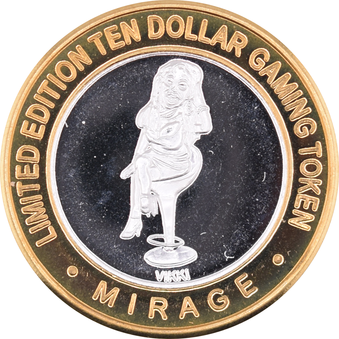 Mirage Casino Las Vegas "Vikki" $10 Silver Strike Silver Clad 2015