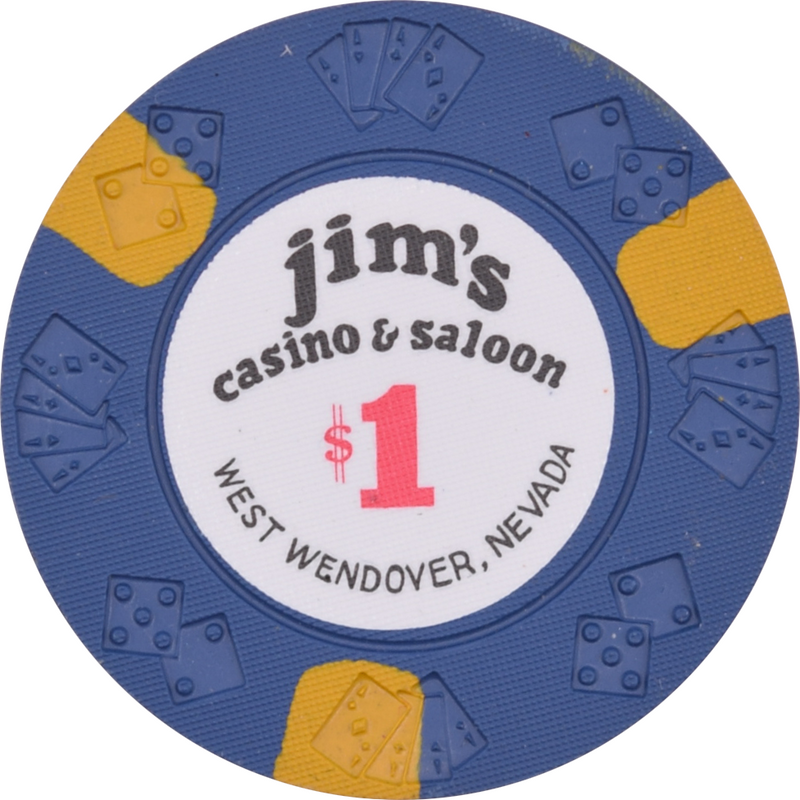 Jim's Casino Wendover Nevada $1 DieCar Chip 1978