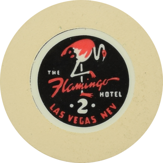 Flamingo Casino Las Vegas Nevada Roulette 2 Cream Chip 1950