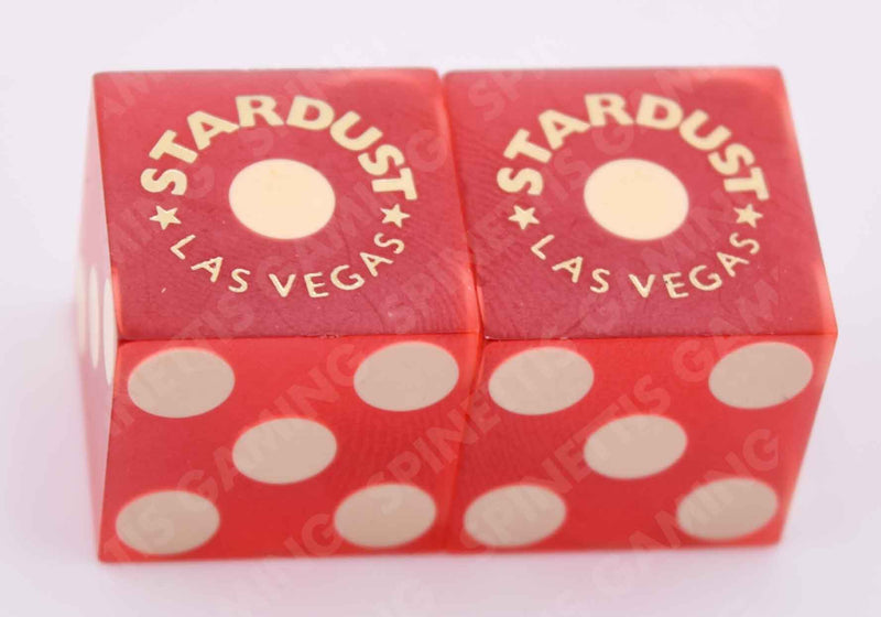 Stardust Casino Las Vegas Nevada Dice Pair of Matching Number Red (Gold Foil)