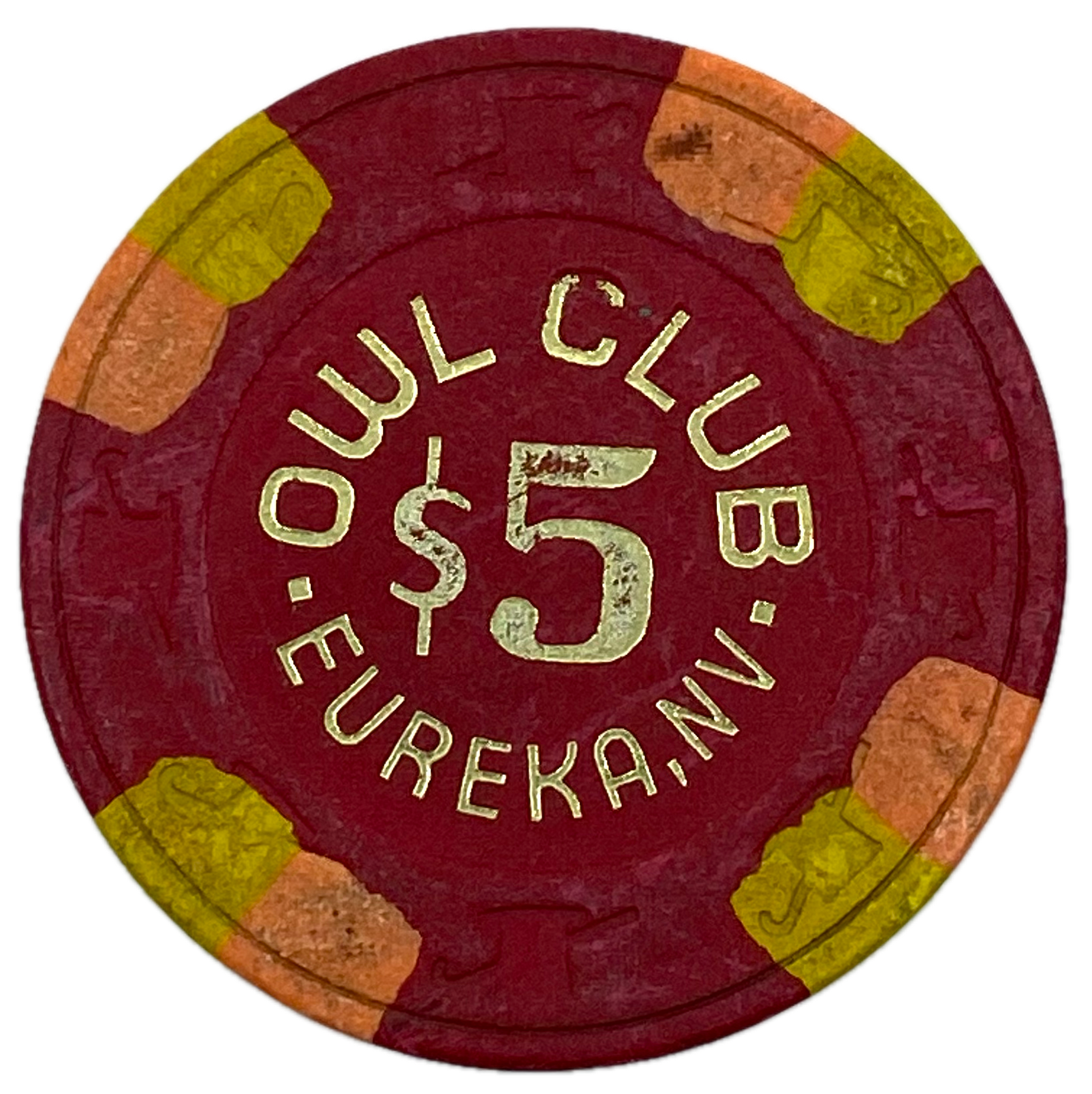Owl Club Casino Eureka Nevada $5 Chip 1981