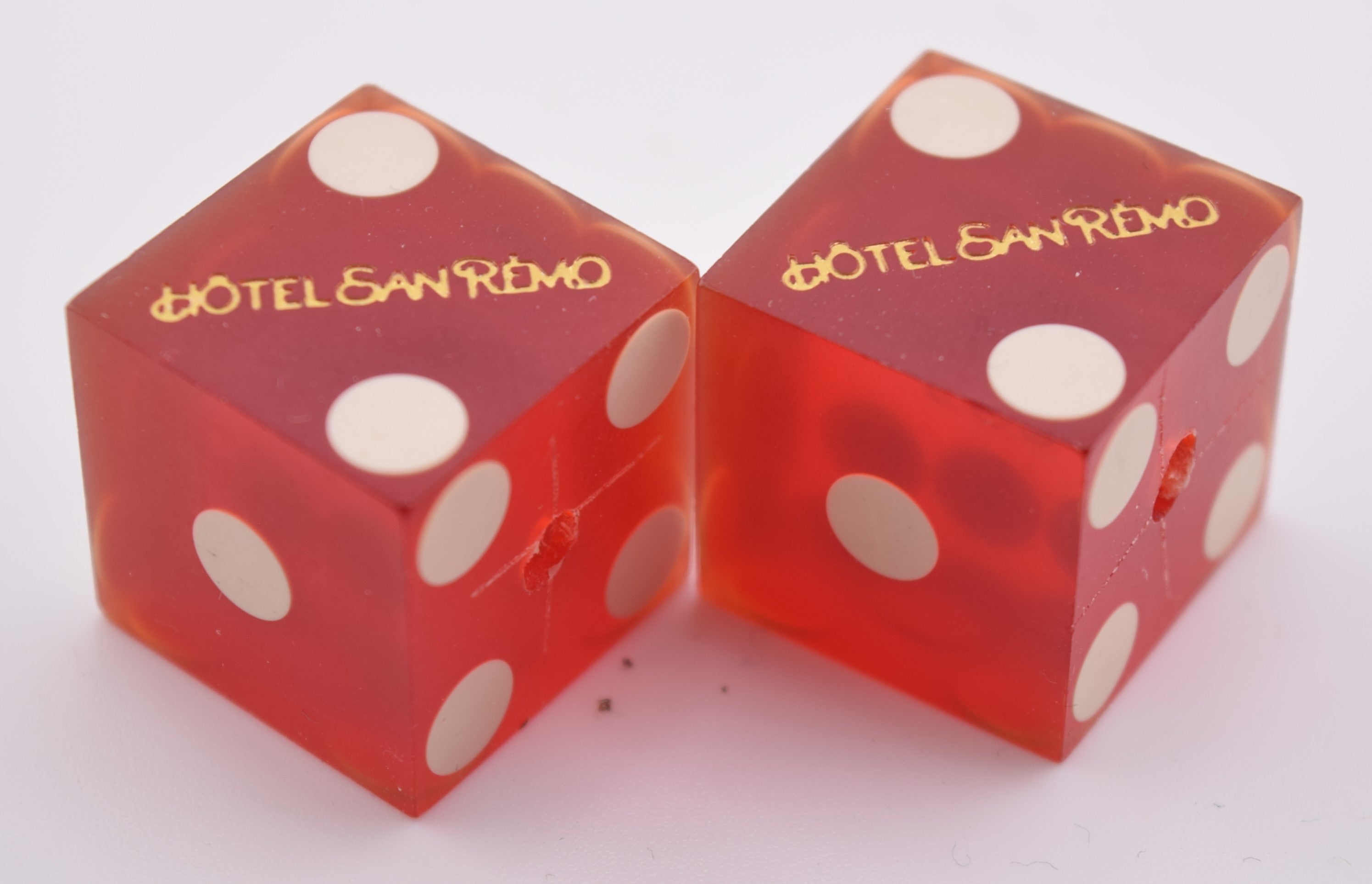 Hotel San Remo Casino Las Vegas Nevada Pair of Dice Matching Numbers