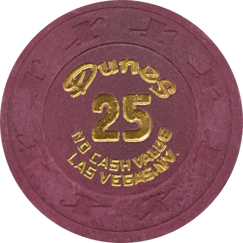 Dunes Casino Las Vegas Nevada $25 Mauve NCV Chip 1980s