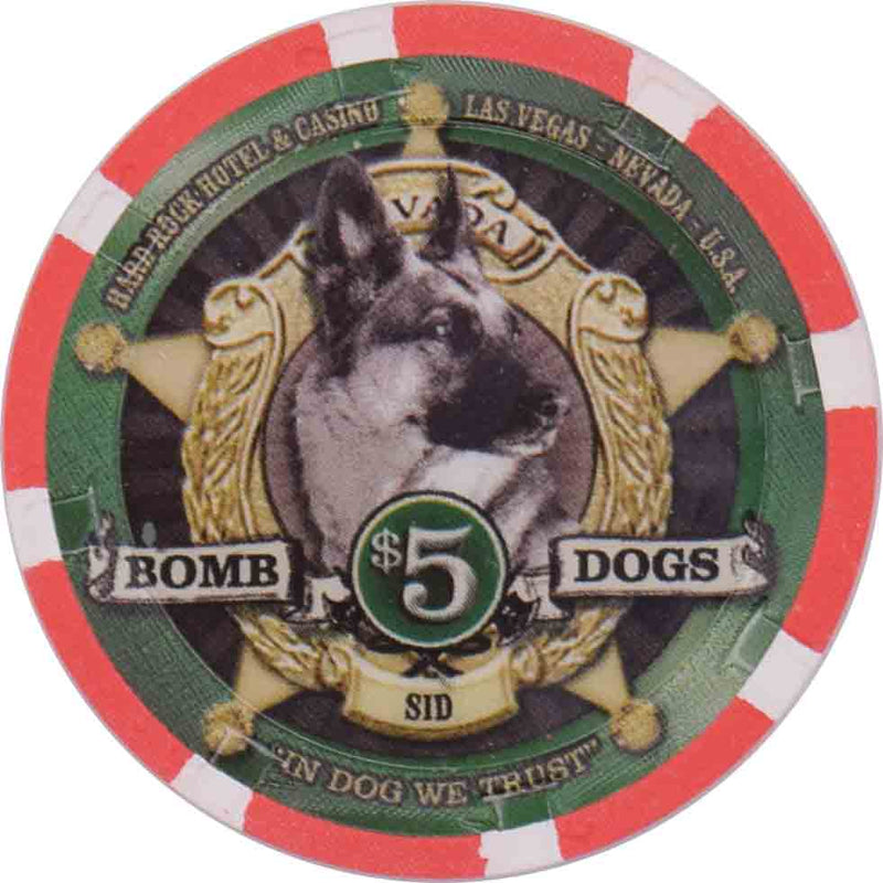 Hard Rock Casino Las Vegas Nevada $5 Bomb Dogs / Sid Chip 2007