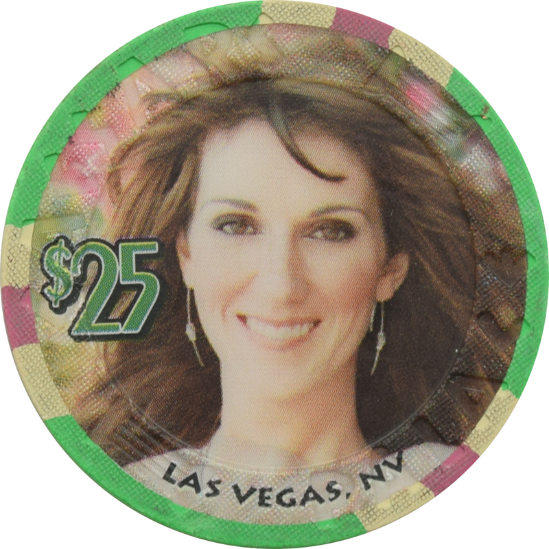 Caesars Palace Casino Las Vegas Nevada $25 Celine Dion Earrings Chip 2003