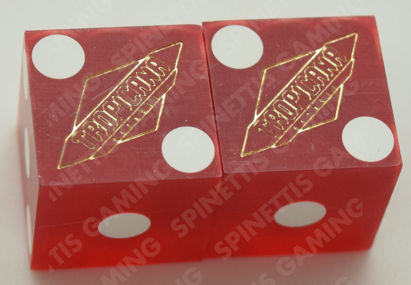 Tropicana Express Casino Laughlin Nevada Matching Number Used Pair of Dice