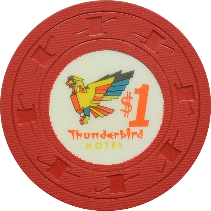 Thunderbird Casino Las Vegas Nevada $1 Art Grant Chip 1964