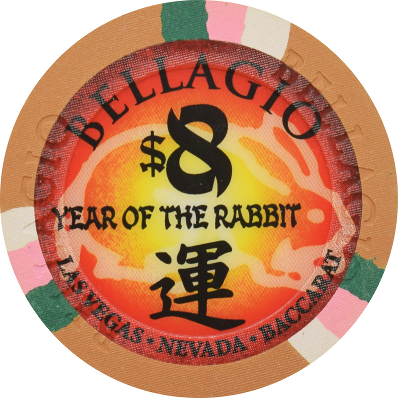 Bellagio Casino Las Vegas Nevada $8 Year Of The Rabbit Chip 2011