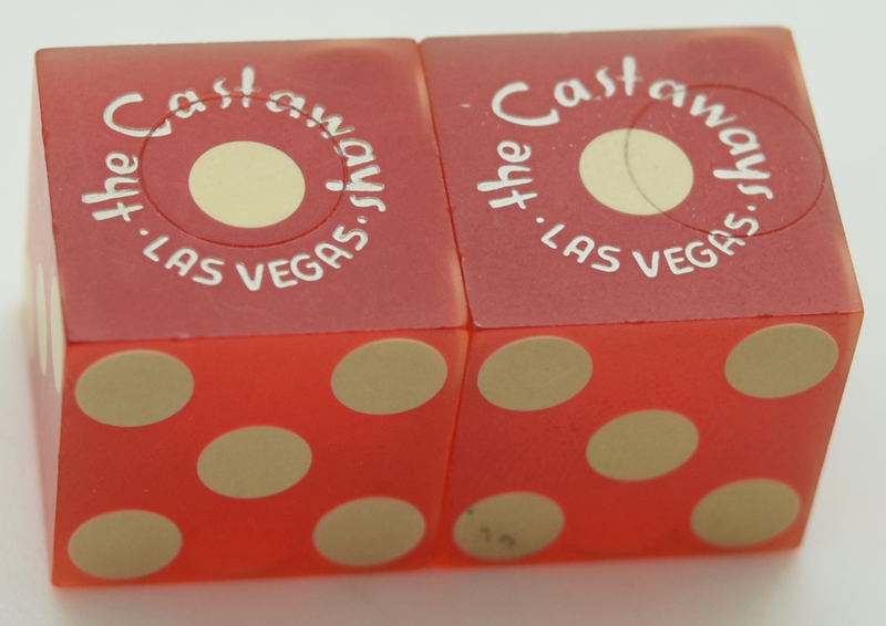 Castaways Casino Las Vegas Red Dice Pair Matching Logo