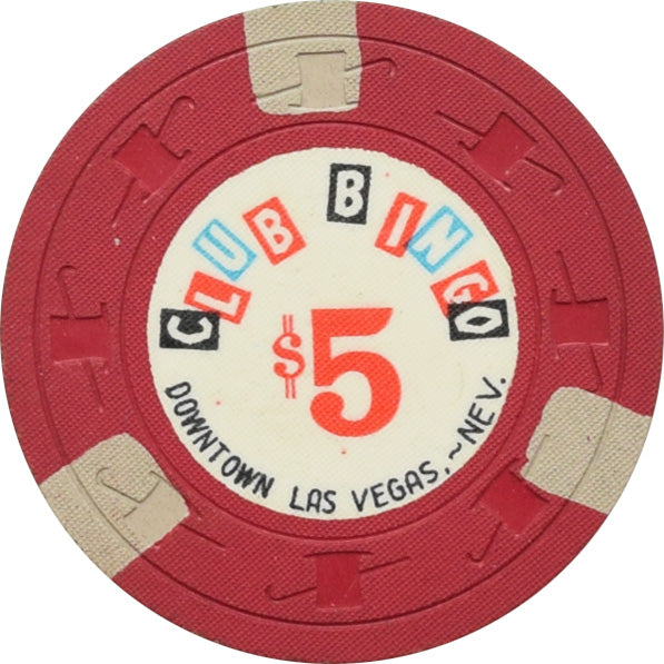 Club Bingo Casino Las Vegas Nevada $5 Chip 1968