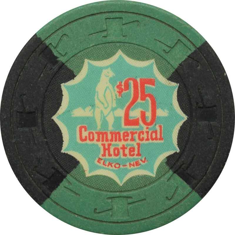 Commercial Hotel Casino Elko Nevada $25 Chip 1962