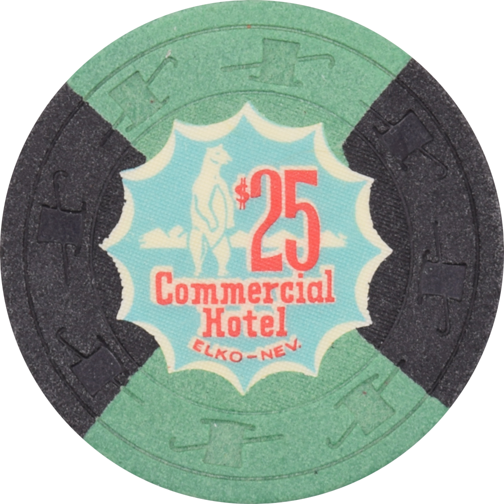 Commercial Hotel Casino Elko Nevada $25 Chip 1962