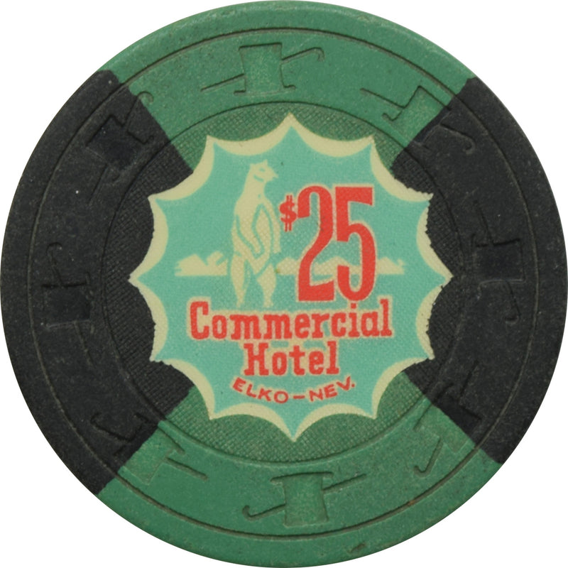 Commercial Hotel Casino Elko Nevada $25 Chip 1962