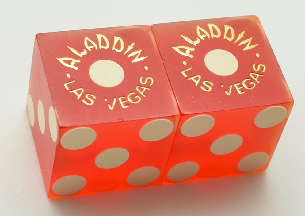 Aladdin Las Vegas Casino Dice Pair Collectible Vintage Matching Logo Pair 1970's