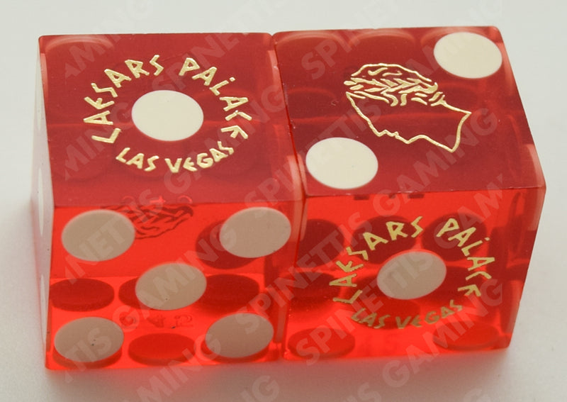 Caesars Palace Las Vegas Nevada Gold Foil Red Dice Pair Matching Numbers