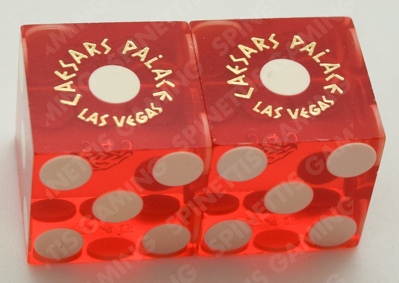 Caesars Palace Las Vegas Nevada Gold Foil Red Dice Pair Matching Numbers