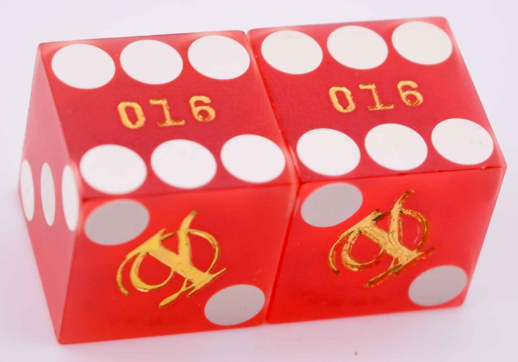 Desert Inn Casino Las Vegas Nevada Pair of Red Matching Number Dice 1990s