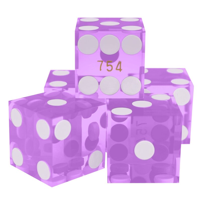 Casino Quality Dice Precision Cut Stick of 5 Serialized 19mm
