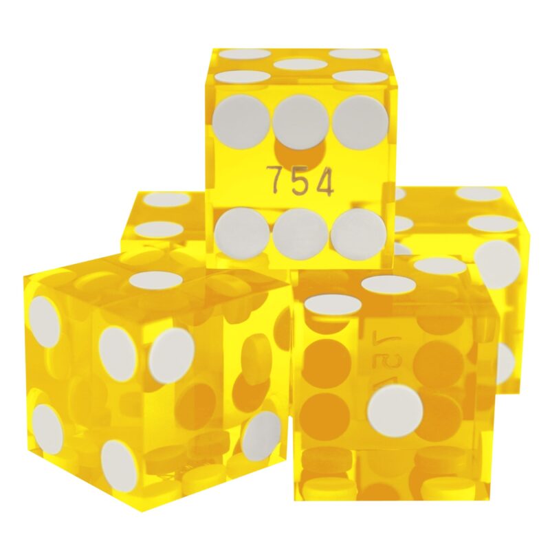 Casino Quality Dice Precision Cut Stick of 5 Serialized 19mm