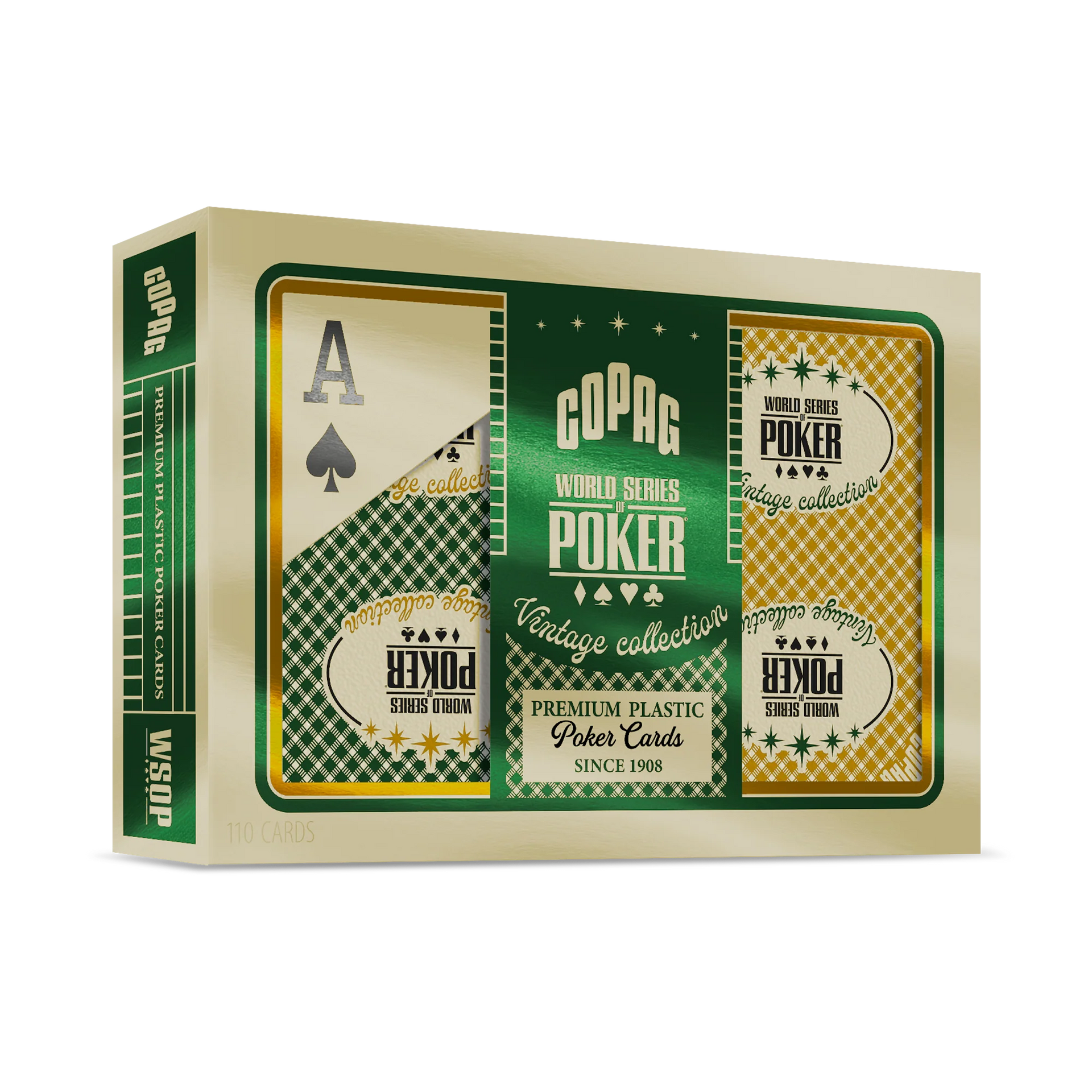 Copag Vintage WSOP Poker Size Jumbo Index Green/Gold Double Deck Set