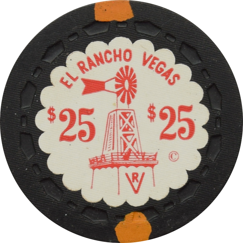 El Rancho Vegas Casino Las Vegas Nevada $25 Chip 1949