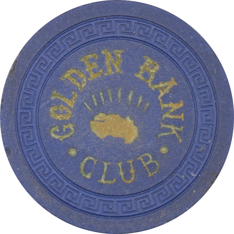 Golden Bank Club Casino Reno Nevada Blue Roulette Chip 1952