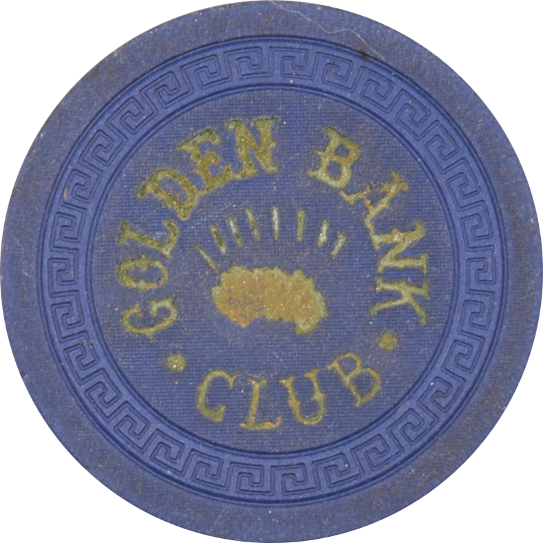 Golden Bank Club Casino Reno Nevada Blue Roulette Chip 1952