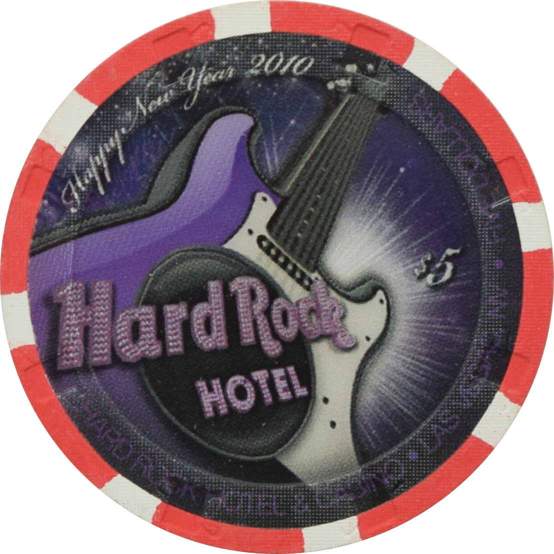 Hard Rock Casino Las Vegas Nevada $5 Happy New Year Chip 2010