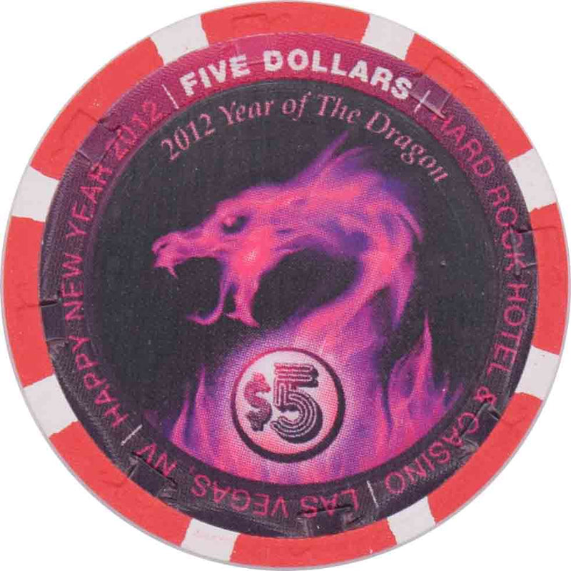 Hard Rock Casino Las Vegas Nevada $5 Year of the Dragon Chip 2012