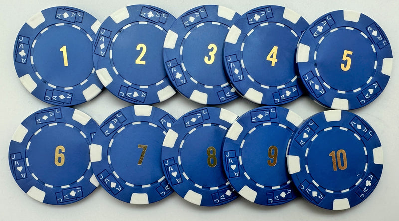 Sequential Mixed Game Poker Chips (1-10)