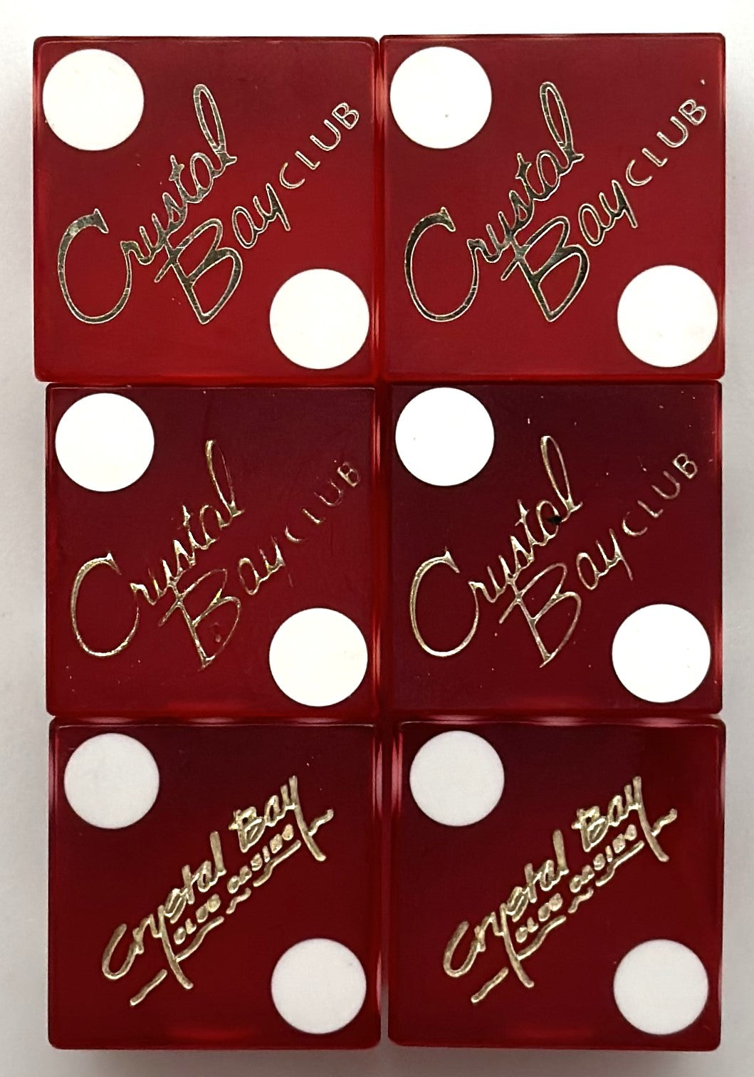 Crystal Bay Club Used Casino Dice, Pair