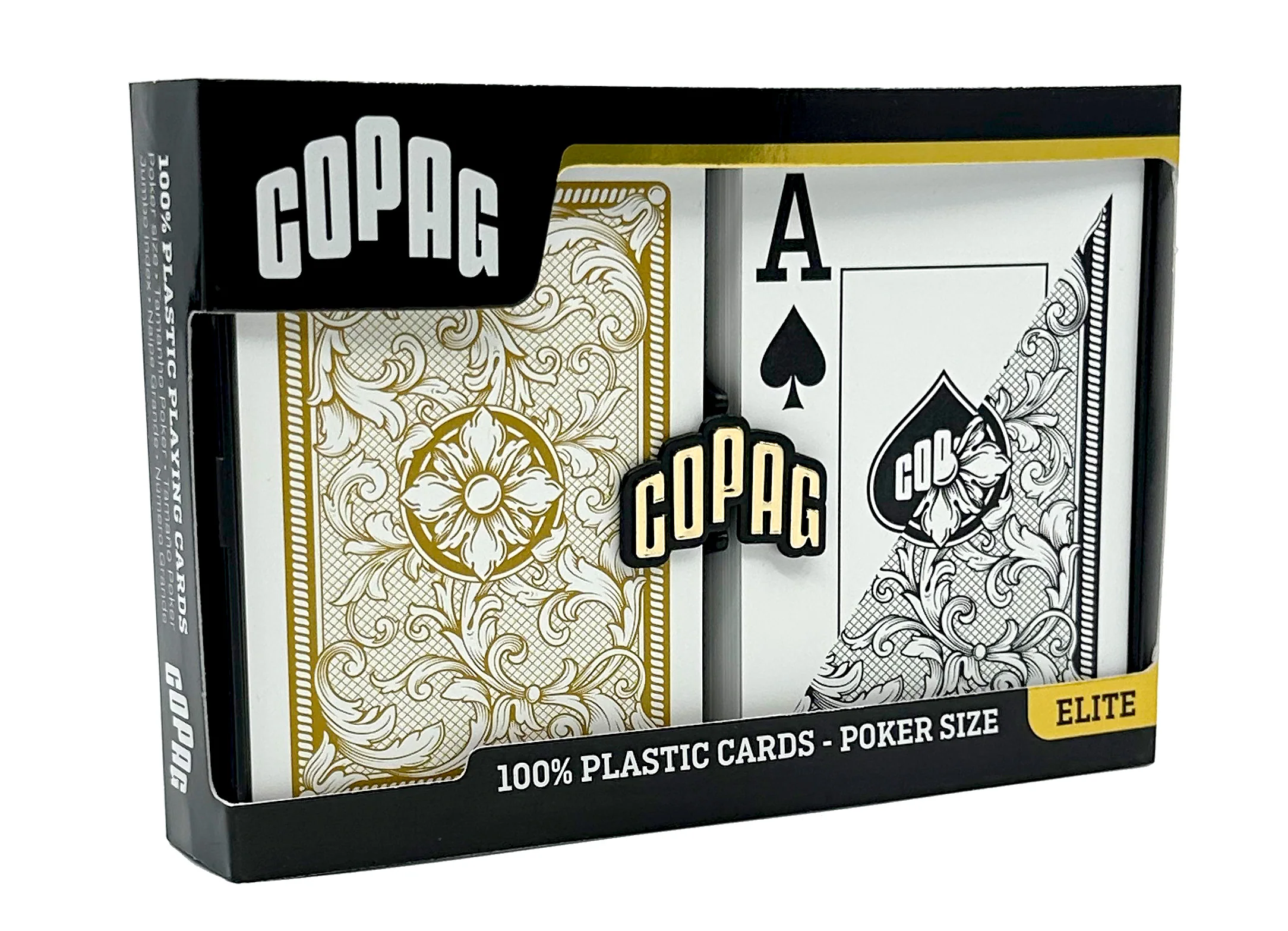 Copag 1546 Black/Gold Poker Size 2 Deck Setup