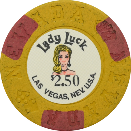 激レア UD Goodwin Lady Luck Relic カジノ チップ Lady Luck Casino Las Vegas Nevada $2.50 Chip 1973