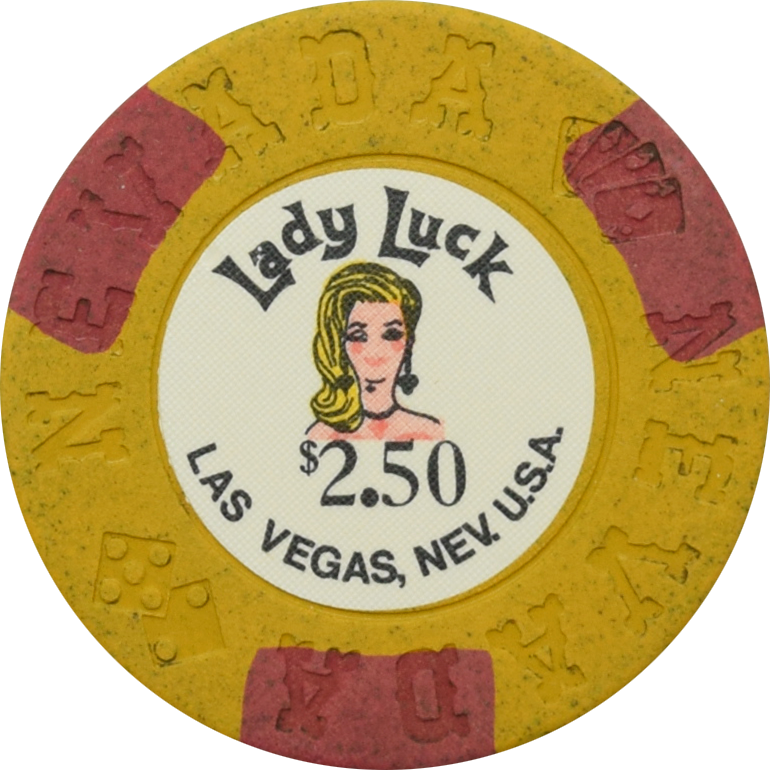 Lady Luck Casino Las Vegas Nevada $2.50 Chip 1973