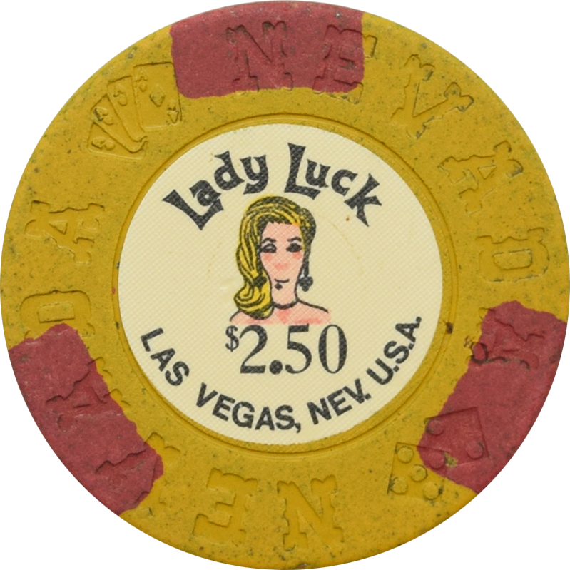 Lady Luck Casino Las Vegas Nevada $2.50 Chip 1973
